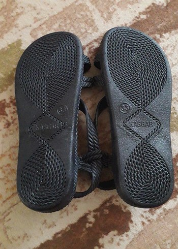 Tokalı Lacivert Dolgu Topuklu Çocuk Sandalet - Görsel 4