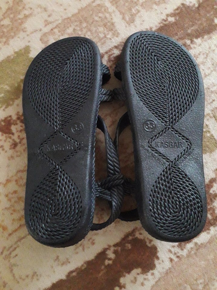 Tokalı Lacivert Dolgu Topuklu Çocuk Sandalet - Görsel 4