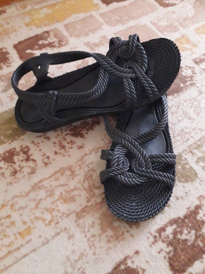 Tokalı Lacivert Dolgu Topuklu Çocuk Sandalet - Görsel 2