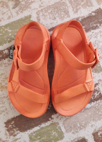 Turuncu Çocuk Dolgu Topuklu Sandalet - Görsel 5