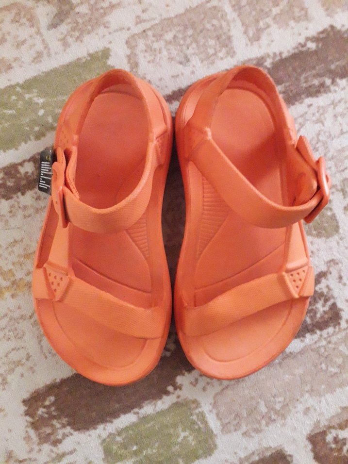 Turuncu Çocuk Dolgu Topuklu Sandalet - Görsel 5