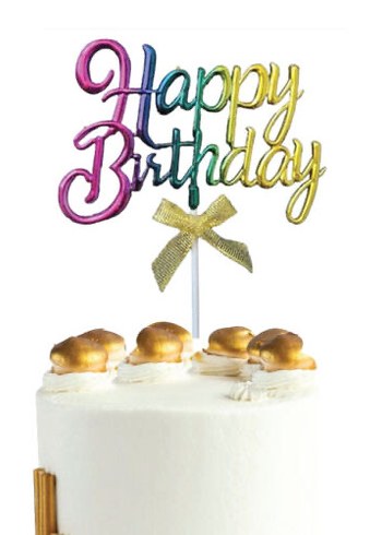 Renkli Happy Birthday Pasta Süsü