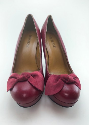 39,5 Beden bordo Renk sıfır divarese Bordo deri Fiyonklu Yüksek Topuklu Stiletto