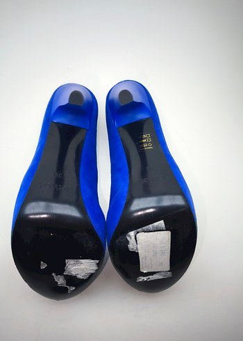 sıfır network saks Mavi Süet ince topuklu ayakkabı - Görsel 8