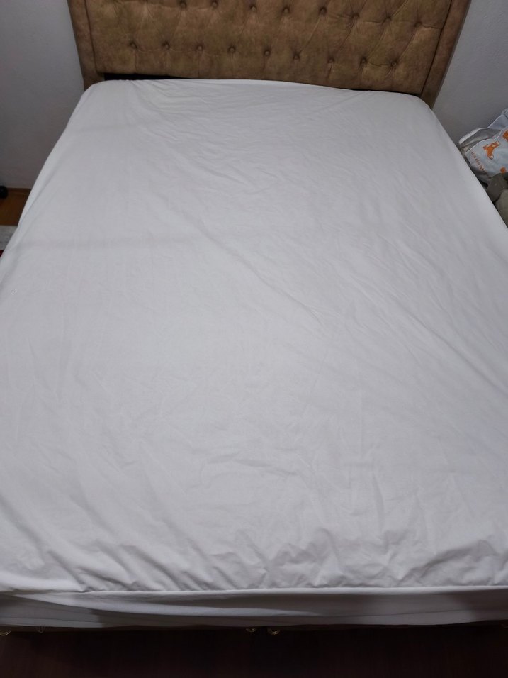 Madame Coco Beyaz Sıvı Geçirmez Çift Kişilik Yatak Alezi - Görsel 3