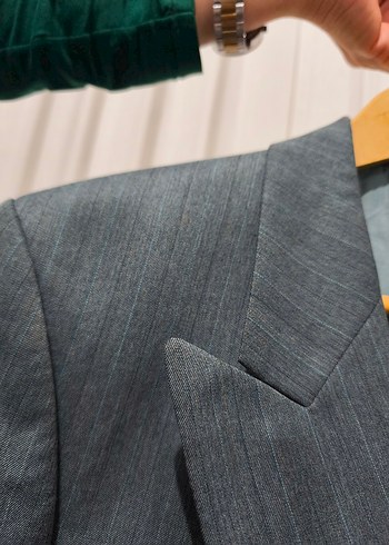 IGS çizgili slim fit kruvaze ceket erkek - Görsel 3