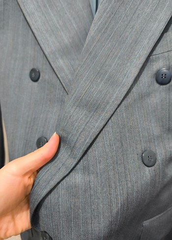 IGS çizgili slim fit kruvaze ceket erkek - Görsel 4