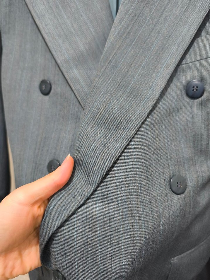 IGS çizgili slim fit kruvaze ceket erkek - Görsel 4