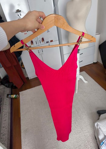 sıfır triko broşlu elbise - Görsel 3