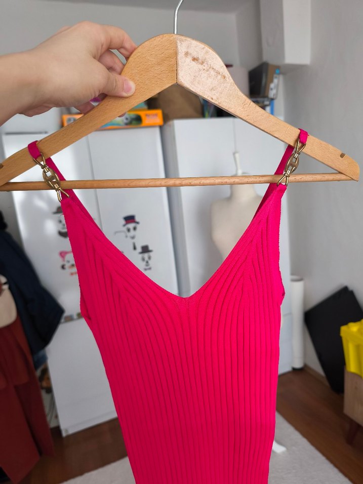 sıfır triko broşlu elbise - Görsel 5