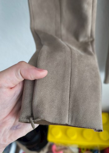 m Beden camel Renk zara Bej Süet Kadın Pantolon