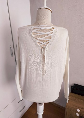 sıfır pul baskılı pamuklu triko kazak - Görsel 6