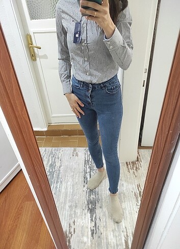 s Beden gri Renk Tommy Hilfiger gömlek 