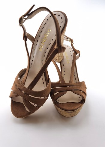 sıfır Divarese kahverengi Süet Platform Topuklu Kadın Ayakkabı - Görsel 6