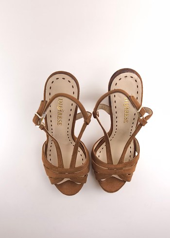 sıfır Divarese kahverengi Süet Platform Topuklu Kadın Ayakkabı - Görsel 8