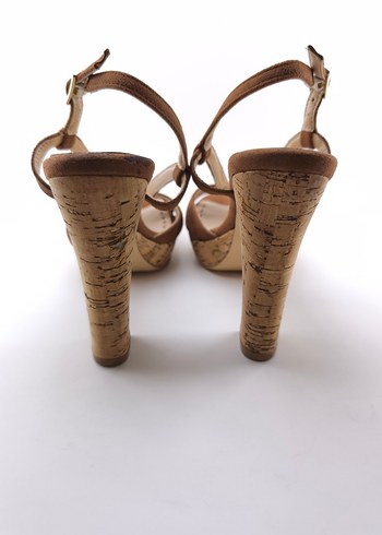 sıfır Divarese kahverengi Süet Platform Topuklu Kadın Ayakkabı - Görsel 7