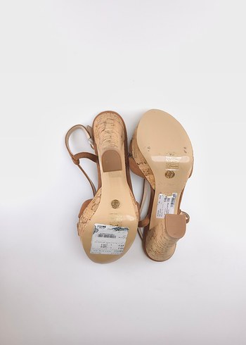 sıfır Divarese kahverengi Süet Platform Topuklu Kadın Ayakkabı - Görsel 9