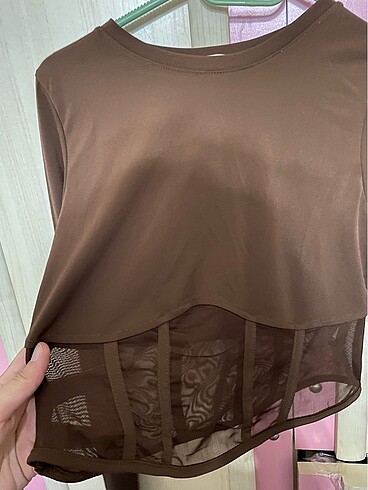 Zara Crop şık tarz transparan