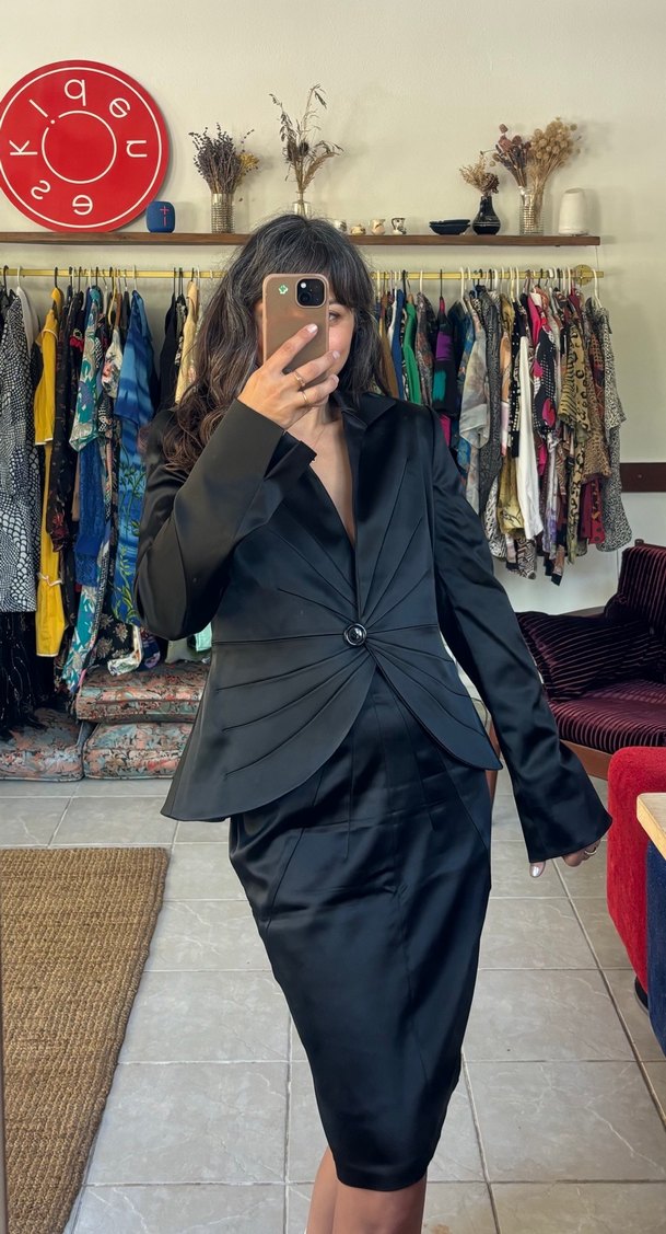 Vintage saten takım - 42 beden - Görsel 3