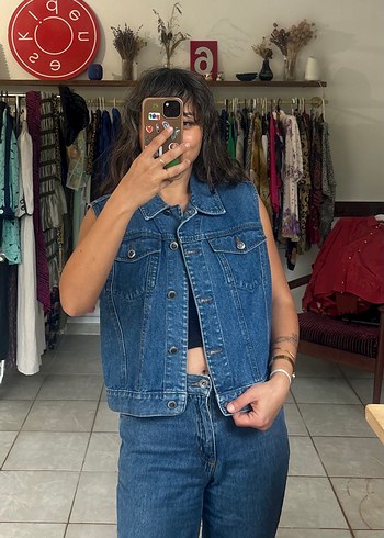 Vintage kot yelek - Görsel 4