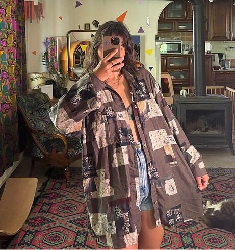 American Vintage Vintage oversize viskon gömlek