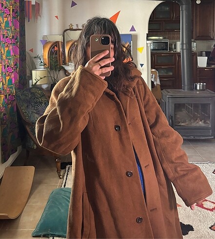 46 Beden Vintage yün kaban