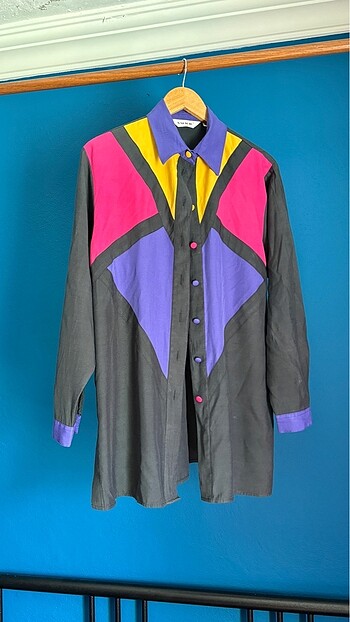 xl Beden çeşitli Renk Vintage viskon gömlek