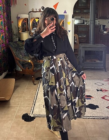 American Vintage Vintage kamuflaj desen etek