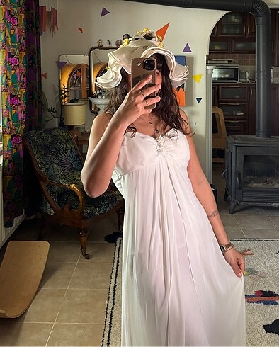 m Beden Vintage gelinlik şapkası