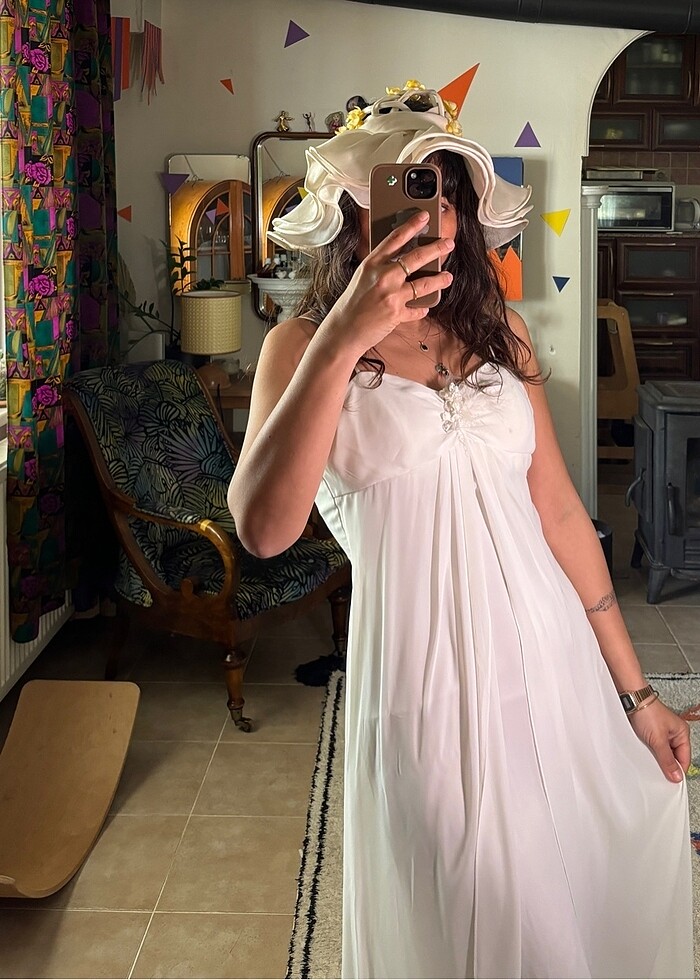 Vintage gelinlik şapkası - Görsel 3