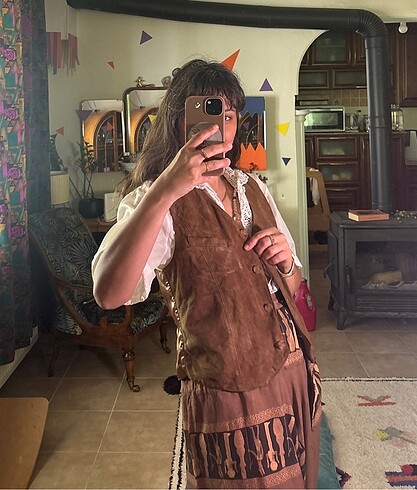 American Vintage Orjinal nubuk deri yelek