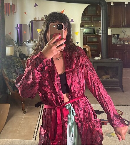 m Beden bordo Renk Vintage kimono