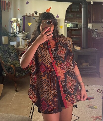 xl Beden Vintage şifon gömlek