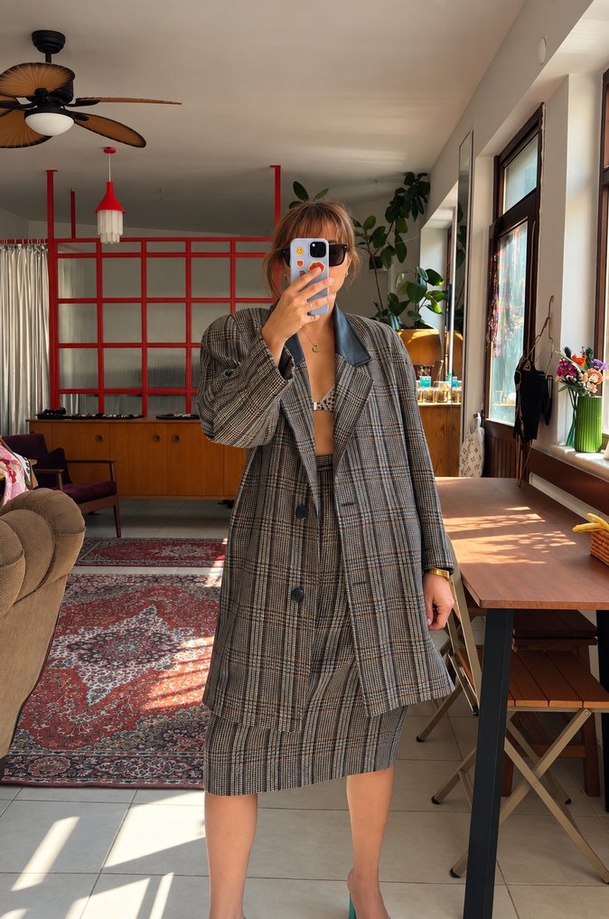 Vintage blazer ve etek takım — görsel 2/10