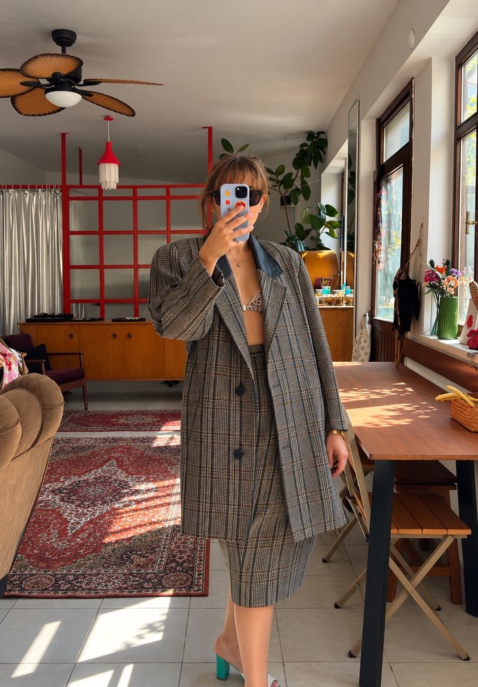 Vintage blazer ve etek takım — görsel 3/8