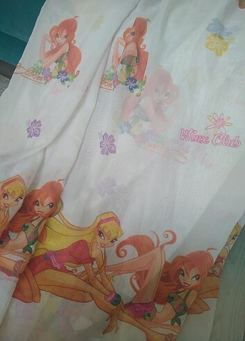 Winx club çocuk tül perde 