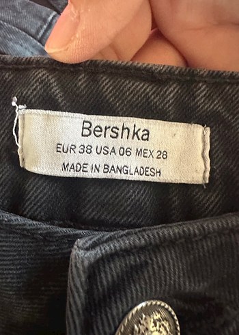Bershka Gri Bağcıklı Salaş Midi Kot Pantolon
