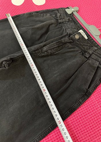 m Beden gri Renk Gri Bağcıklı Salaş Midi Kot Pantolon