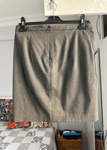 Gri Pilili Midi Hamile Eteği - Görsel 2