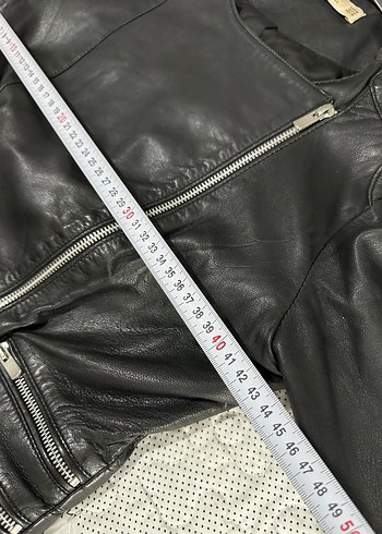 Siyah Deri Biker Ceket - Görsel 4