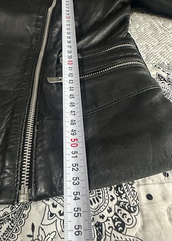 Siyah Deri Biker Ceket - Görsel 5