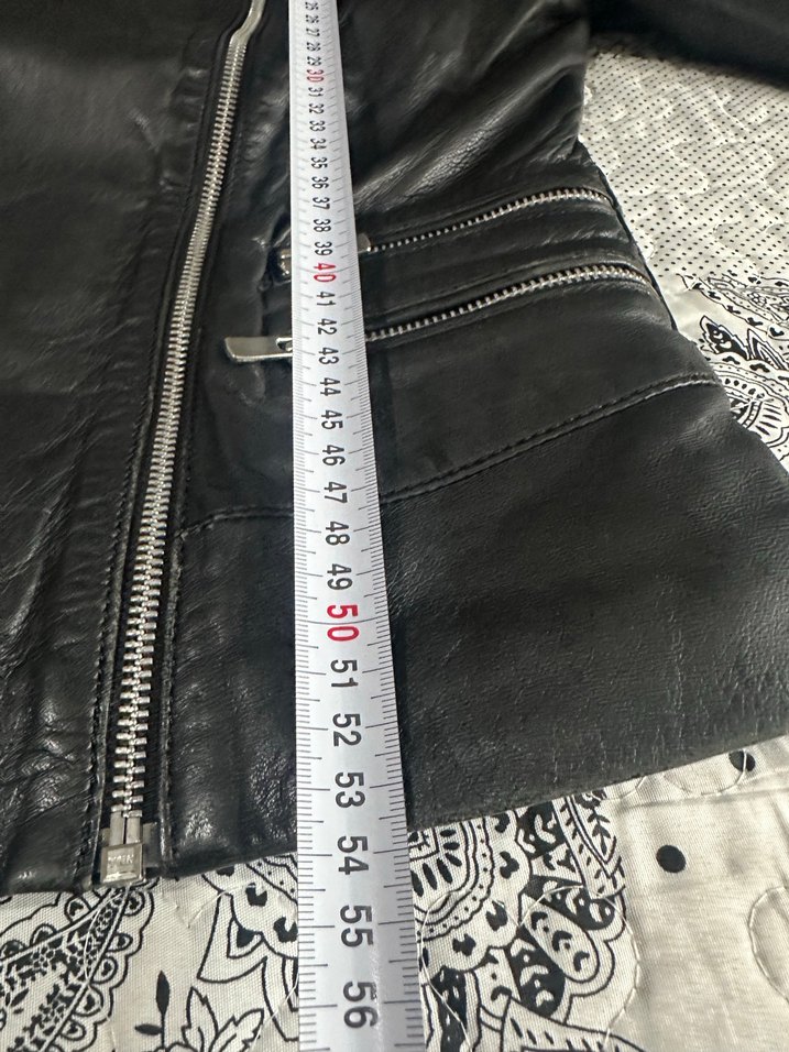 Siyah Deri Biker Ceket - Görsel 5