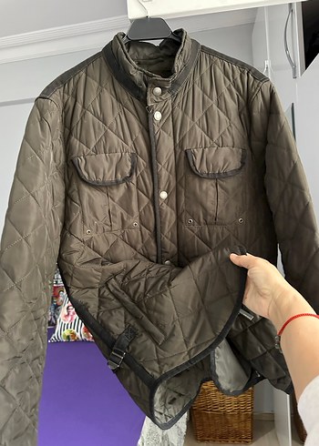 Düğmeli Kahverengi Erkek Mont - Görsel 3