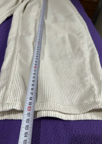 Kadın Beyaz Rahat Kesim Midi Kot Pantolon - Görsel 5