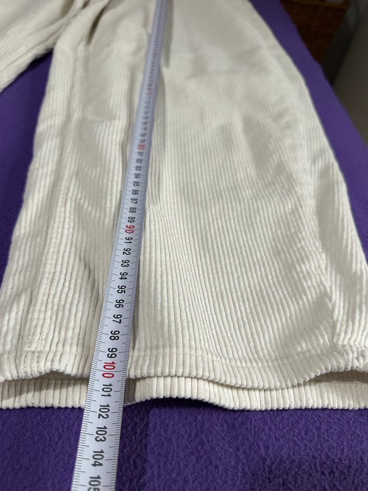 Kadın Beyaz Rahat Kesim Midi Kot Pantolon - Görsel 5