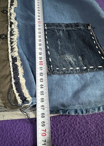 Erkek Kamuflaj ve Denim Düğmeli Ceket - Görsel 5