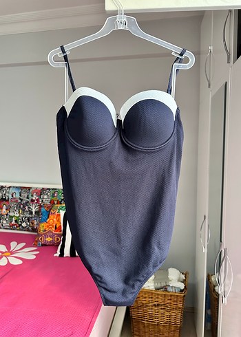 Mavi Strappy Kadın Mayo