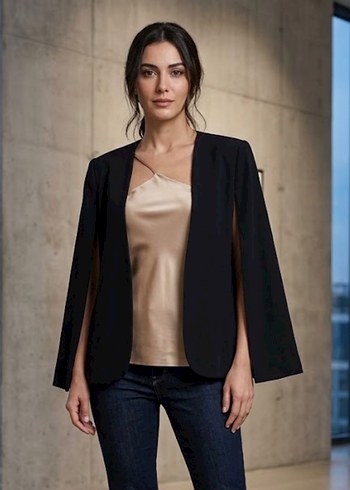 Zara Sikligin Simgesi Siyah Kolsuz Blazer