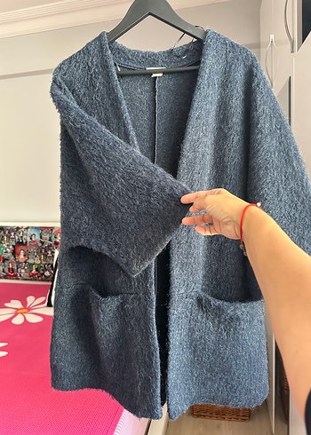 H&M Gri Örgü Midi Kadın Hırka