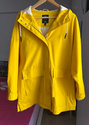 Sarı Midi Street Wear Yağmurluk